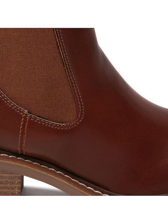 Women's Ankle Boots with Medium Heel Camel