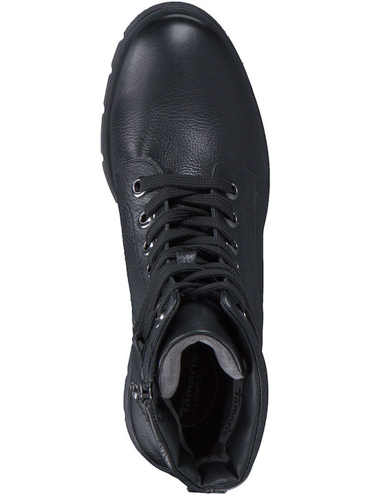 Leder Stiefeletten Damen Schwarz