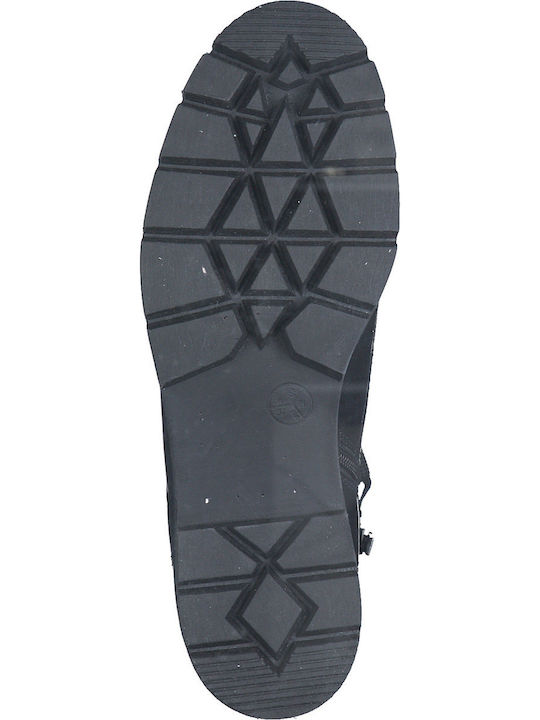 Leder Stiefeletten Damen Schwarz