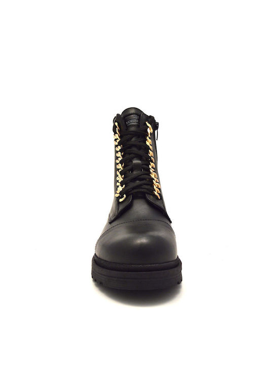 Кожени Дамски ботуши Black/Gold