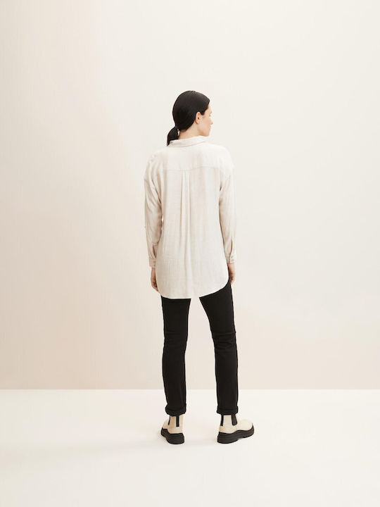 Tom Tailor Women's Monochrome Long Sleeve Shirt Gray