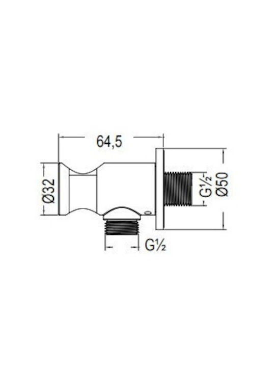 La Torre Elle Built-in Mixer & Hand Shower Set for Shower 2 Exits Inox Inox Brushed