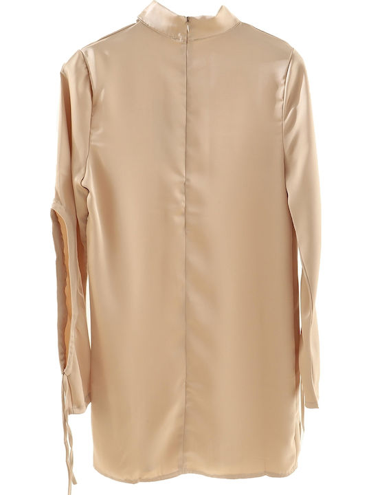 Mini Dress for Wedding and Christening Beige