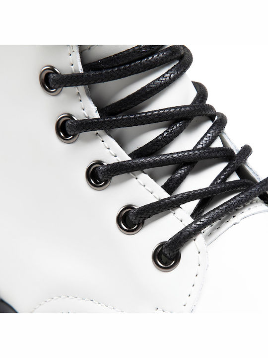 Jadon Leather White Boots