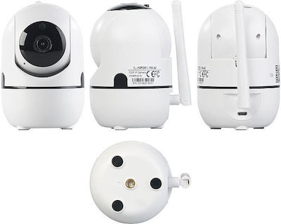 Eurolamp IP Surveillance Camera Wi-Fi 1080p Full HD with Two-Way Communication and Flash 3.6mm