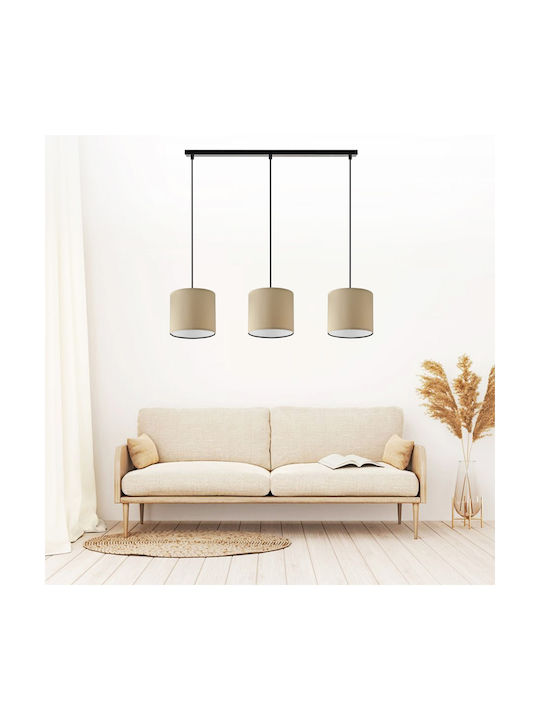 Megapap Morris Pendant Light Brown Rail with Socket E27 55x15x70cm