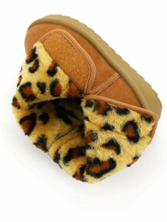 Suede Kids Boots with Velcro Brown