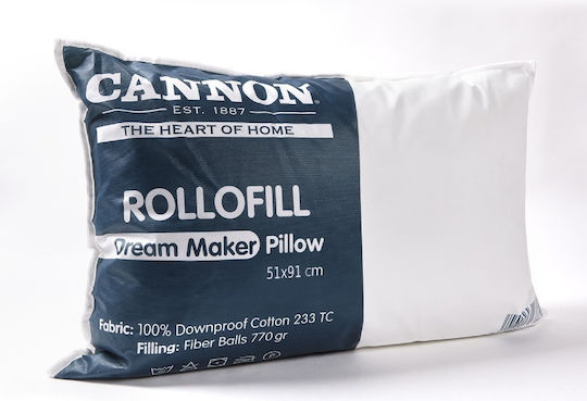 Cannon Rollofill Dream Maker Възглавница За Спане Кълбовидни Влакна Анатомична 51x91см