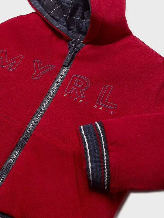 Mayoral Boys Hooded Sweatshirt with Zipper Red