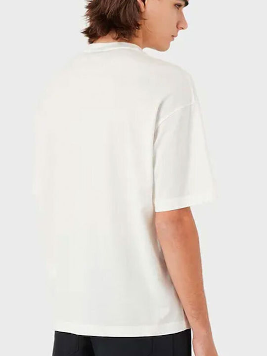 Emporio Armani T-shirt Bărbătesc cu Mânecă Scurtă Alb