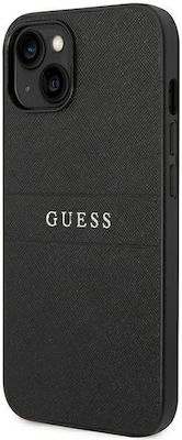 Guess Saffiano Strap Synthetic Leather / Silicone Back Cover Black (iPhone 14 Plus)