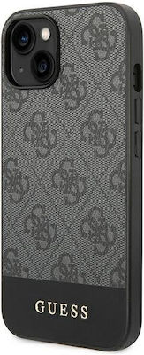 Guess 4G Stripe Collection Plastic / Fabric Back Cover Gray (iPhone 14 Plus)