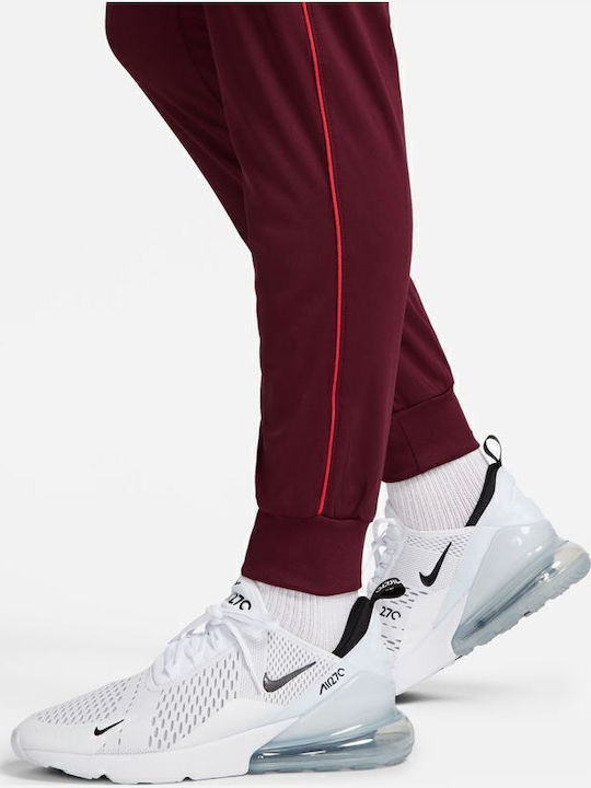Libero Football Sweatpants Dri-Fit Glossy with Elastic Burgundy