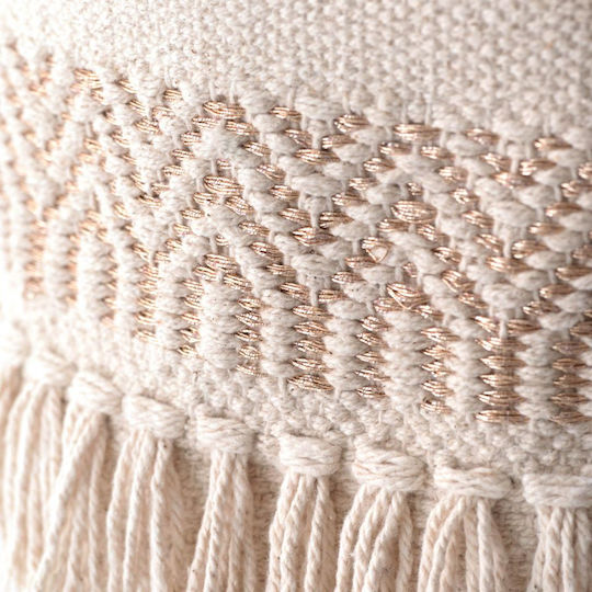 Rythmos Kente Dekorativer Korb Korbweide mit Griffen Beige 25x25x25cm
