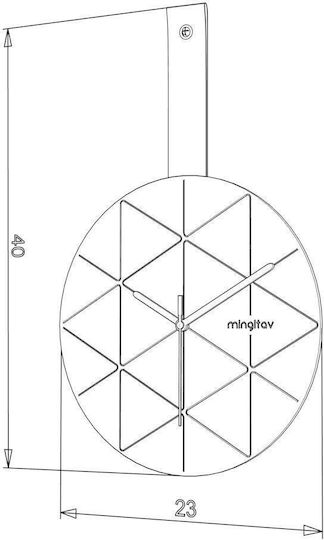 ArteLibre Wall Clock Wooden Black Ø23cm