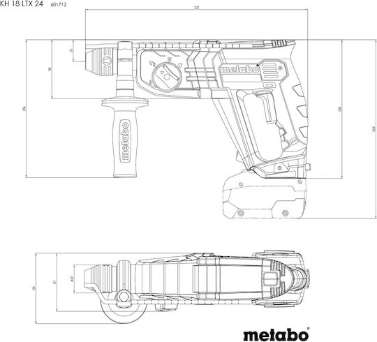 Metabo KH 18 LTX Impact Demolition Hammer Battery Brushless 18V Solo with Chuck SDS Plus 601712840