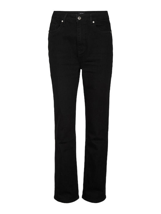 Hoch tailliert Damenjeans Schwarz