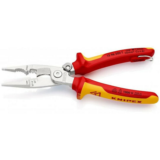 Knipex Cable Stripper Pliers with Cutter and 200mm Length With Safety Spring & Hook 1000V