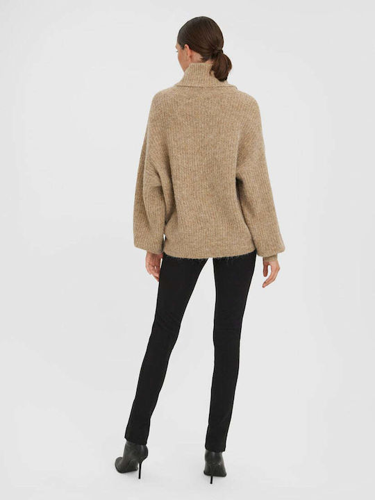 Vero Moda Women's Long Sleeve Sweater Turtleneck Silver Mink