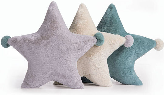Nef-Nef Homeware Детска Декоративна Възглавница Baby Star Сива 45x45см
