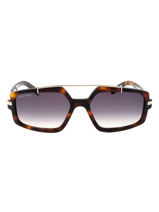 Dsquared2 Hanke DQ Sonnenbrillen mit Braun Schildkröte Rahmen und Gray Verlaufsfarbe Linse DQ0378 52B