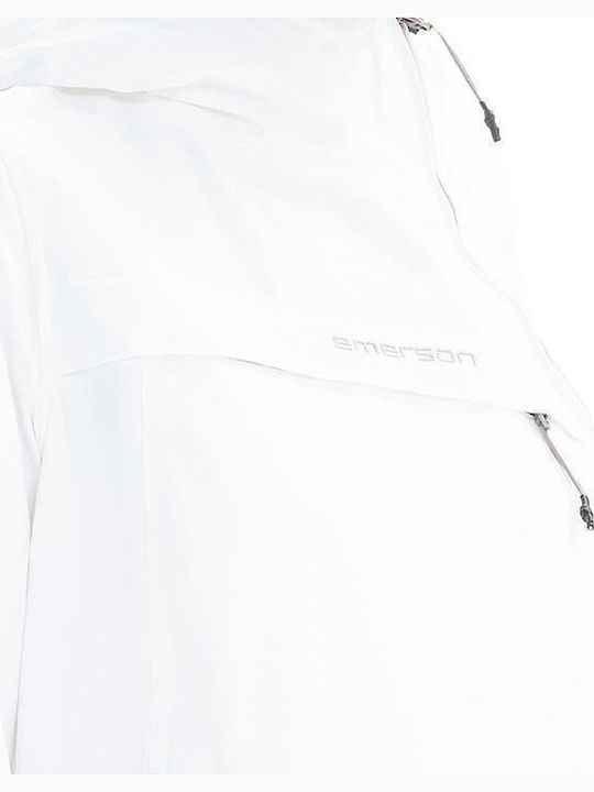 Women's Short Sports Jacket for Winter with Hood White