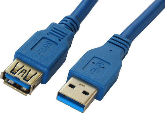 Powertech USB 3.0 Cable USB-A male - USB-B female Μαύρο 1.5m CAB-U002