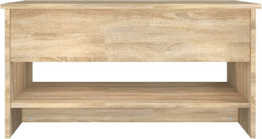 vidaXL Rechteckiges Zentral Kaffeetisch Aus Holz Mit Hebemechanismus Beige M80xB50xH40cm