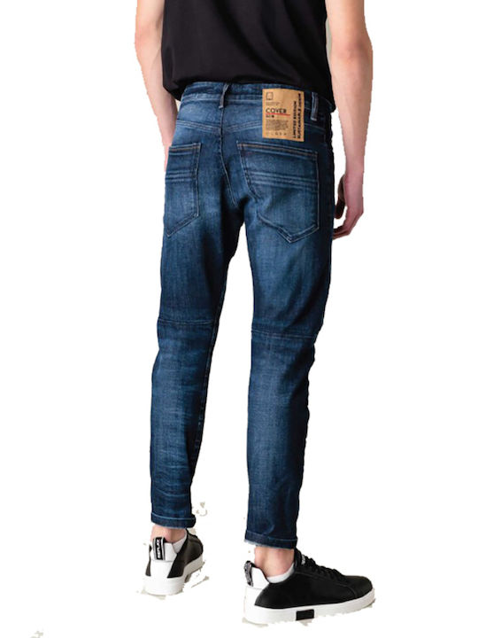 Ανδρικό Παντελόνι Τζιν Ελαστικό με Skinny Εφαρμογή Navy Μπλε