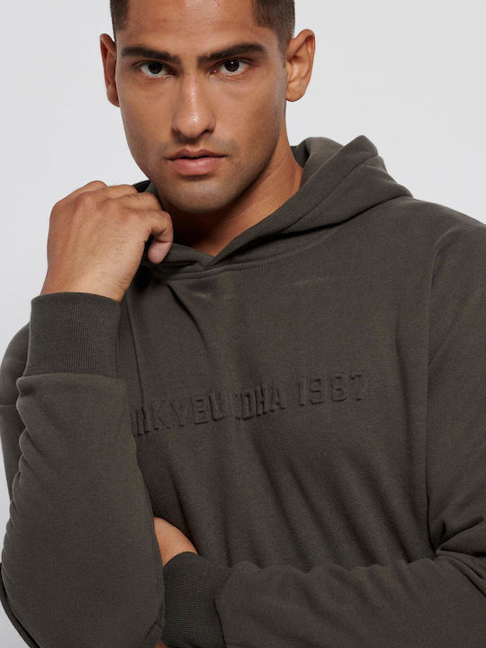 Sweatshirt with Hood Khaki