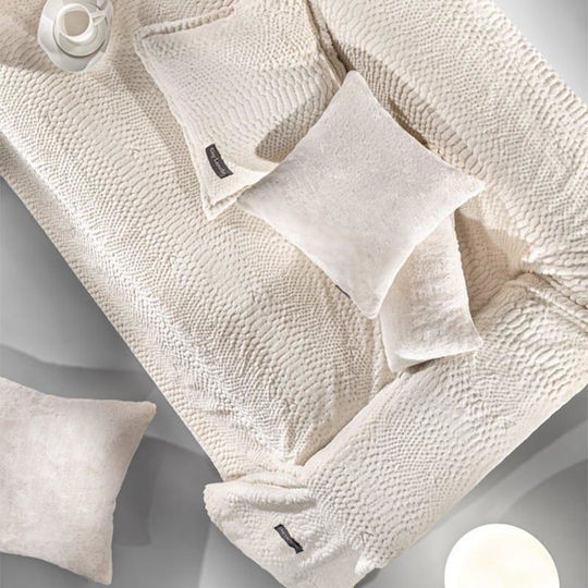 Guy Laroche Ριχτάρι Διθέσιου Καναπέ Crusty 170x250εκ. Ivory με Μαξιλαροθήκη