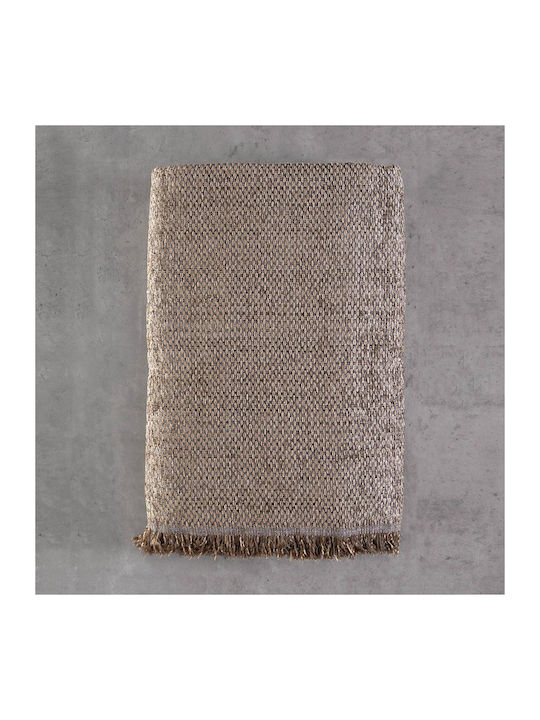 Rythmos Rowen Four-Seater Sofa Throw 2 Sides Chenille 180x330cm Brown