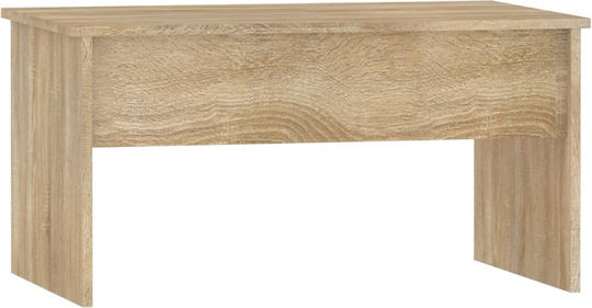 Rectangular Central Wooden Coffee Table with Lifting Mechanism Beige W80xL50.5xH41.5cm