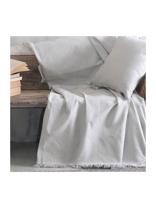 Rythmos Luna Three-Seater Sofa Throw 2 Sides Jacquard 180x280cm Gray