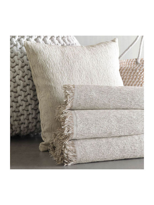 Rythmos Carson Four-Seater Sofa Throw 2 Sides Jacquard 180x330cm Beige