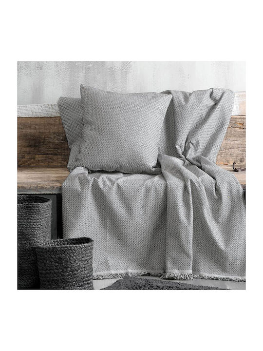 Rythmos Luna Three-Seater Sofa Throw 2 Sides Jacquard 180x280cm Dark Grey