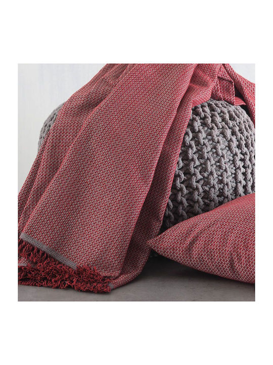 Rythmos Luna Armchair Throw 2 Sides Jacquard 180x160cm Burgundy