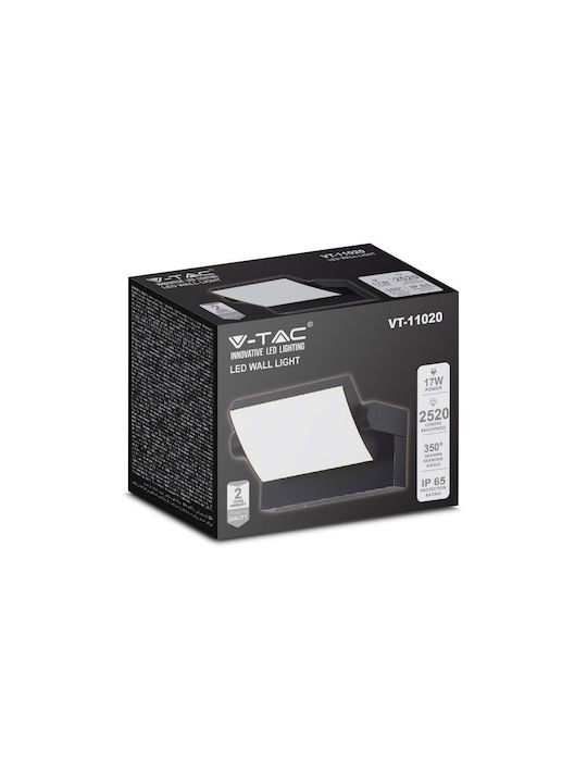 V-TAC Wall-Mounted Outdoor Ceiling Light LED IP65 17W with Natural White Light 21.2x16.5x10εκ.
