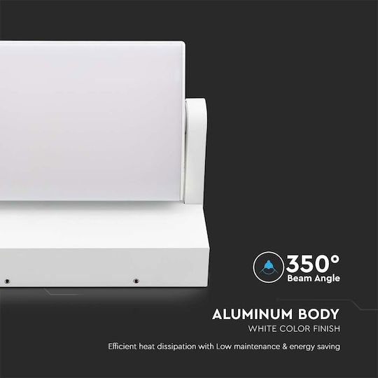 V-TAC Стенен Външен Плафон LED IP65 17W с Топло бяло Светлина 21.2x16.5x10εκ.