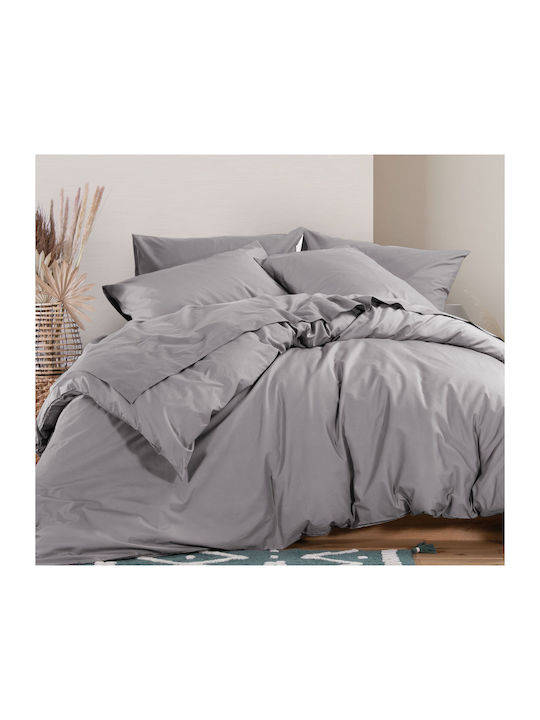 Nef-Nef Homeware Bettbezug Baumwolle Einzelbett 160x240 Basic 726 L.Grey