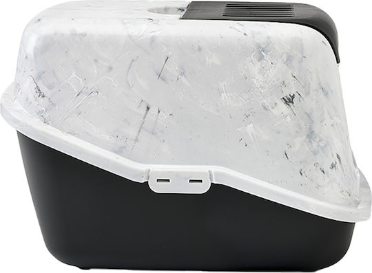 Savic Nestor Marble Cat Toilet Closed Black L56 x W39 x H38.5cm