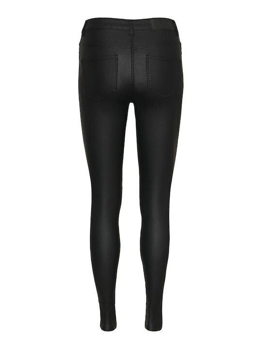 Dama Tesatura Pantaloni cu Croială Super Slim Negru
