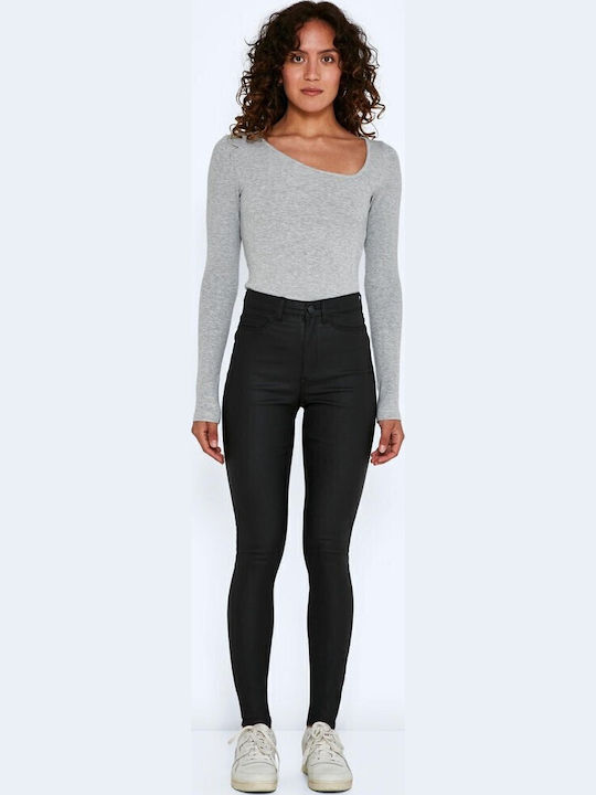 Dama Tesatura Pantaloni cu Croială Super Slim Negru