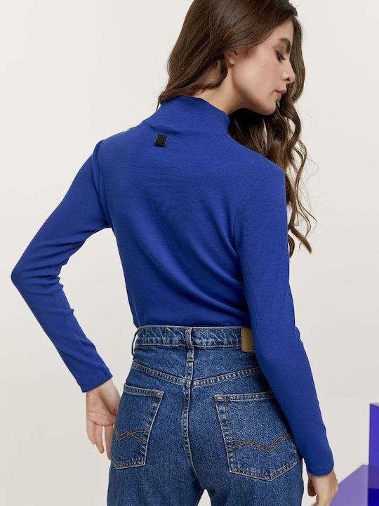 Edward Jeans Akela Women's Blouse Long Sleeve Blue Royal