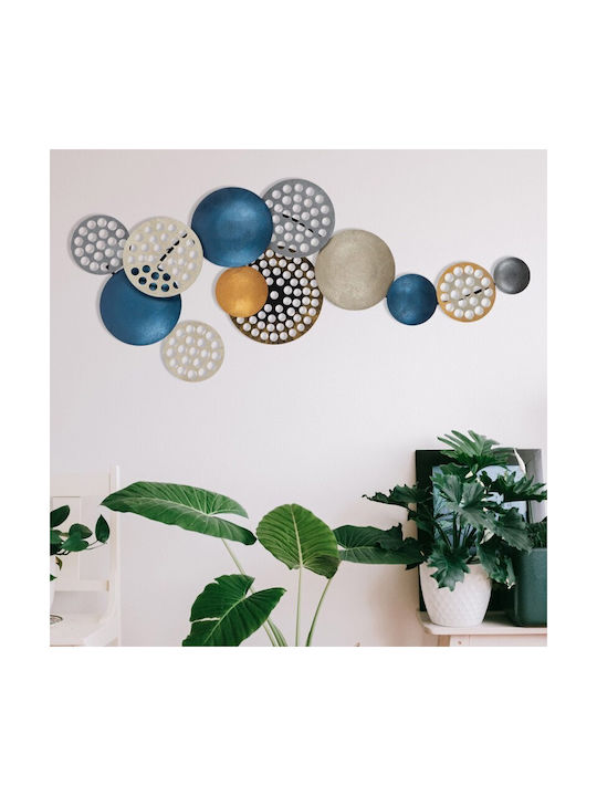Homeplus Wanddekoration Geometrisches Element Bunt aus Metall 90x8x42cm