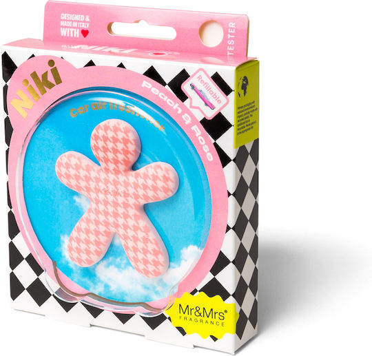 Mr & Mrs Fragrance Car Refill Air Freshener Air Vent Niki Pied De Poule Peach & Rose