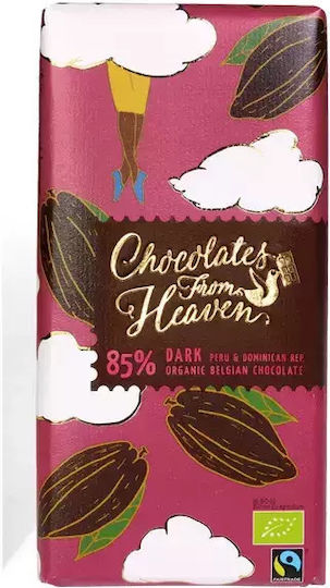 Chocolates from Heaven Peru Dark Οrganic Organic Chocolate Dark with 85% Cocoa 100gr
