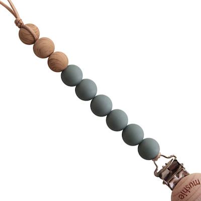 Mushie Chain Pacifier with Beads made of Wood