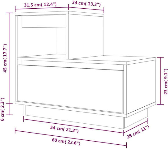 Noptiere din Lemn Masiv Albe 2buc 60x34x51cm