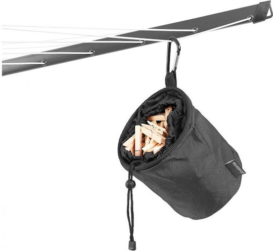 Brabantia Lift-O-Matic Folding Floor Clothes Drying Rack for Garden Metallic with 50m Hanging Length